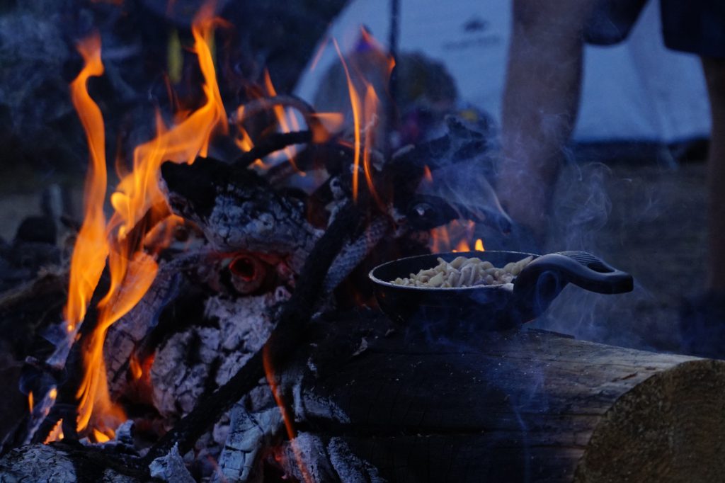 Pasta in the campfire