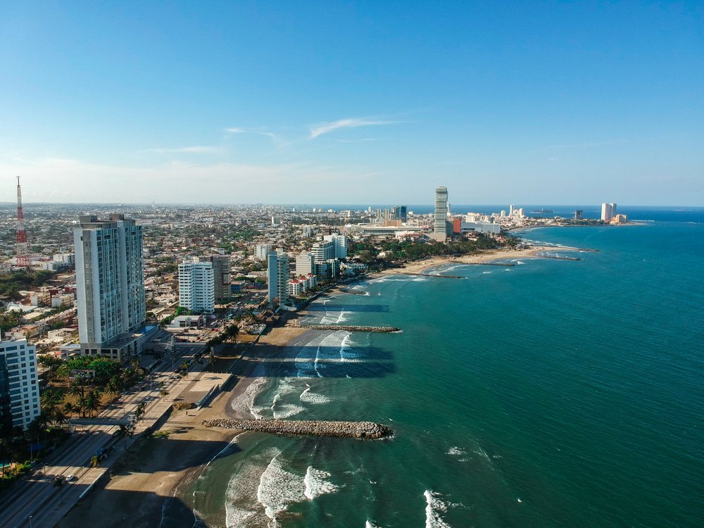 Drone,View,Of,El,Morro,Beach,Boca,Del,Rio,Veracruz