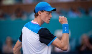 Jannik Sinner festejando un punto. Arturo Jimenez/Anadolu/Getty Images